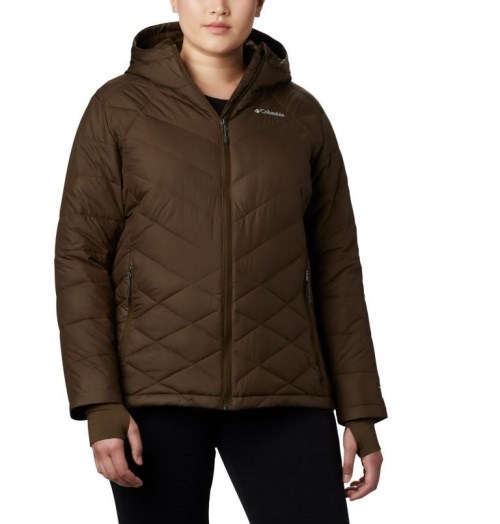 Women's Columbia Heavenly Hooded Jackets Chocolate | Plus Size CA-P31LA